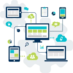 Digital Connectivityand Cloud Computing Concept PNG Image