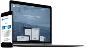 Digital Currency Responsive Website Mockup PNG Image