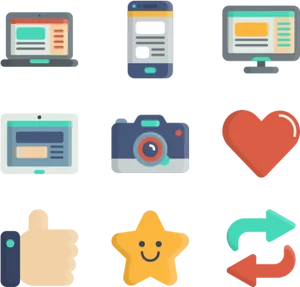 Digital Engagement Icons Set PNG Image