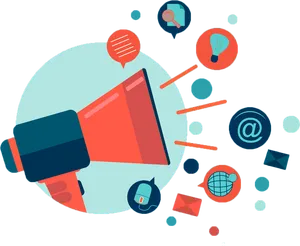 Digital Marketing Communication Concept PNG