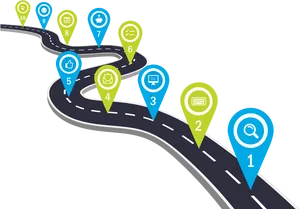 Digital Marketing Journey Roadmap PNG Image