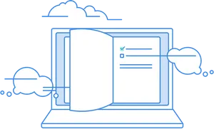 Digital Notebook Cloud Integration Clipart PNG Image