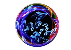 Digital Numbers Sphere Abstract PNG Image