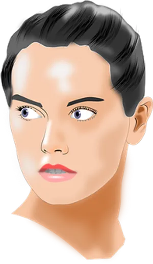 Digital Portraitofa Woman PNG Image