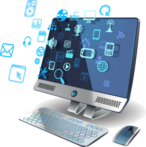 Digital Technology Concept Illustration PNG Image