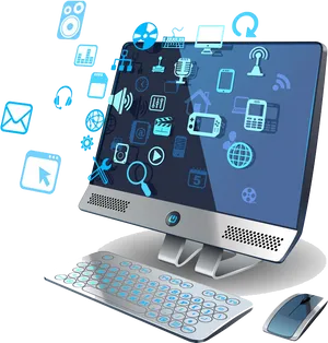 Digital Technology Concept Illustration PNG Image