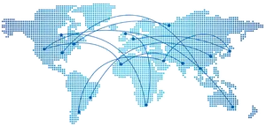Digital World Connectivity Map PNG Image
