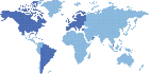 Digital World Map Pixel Art PNG Image