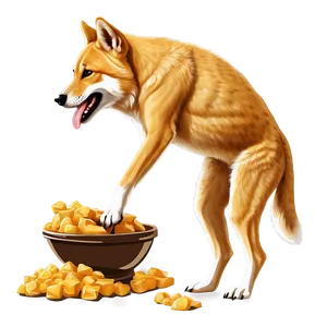 Dingo Eating Illustration Png Dof29 PNG Image