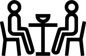 Dinner Date Stick Figures PNG Image