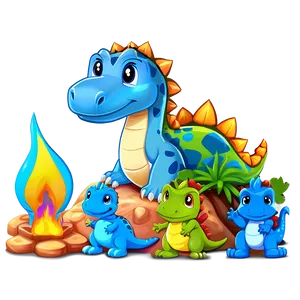 Dino And Friends Campfire Png 06122024 PNG Image