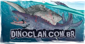 Dino Clan Swordfish Mashup Artwork PNG Image