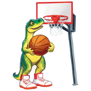 Dino Playing Basketball Png Mmt64 PNG Image