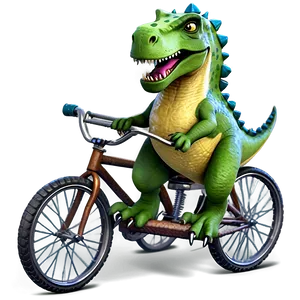 Dino Riding Bicycle Png Nct85 PNG Image