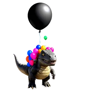 Dino With Balloons Png 06122024 PNG Image