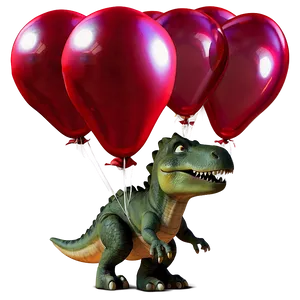 Dino With Balloons Png 57 PNG Image