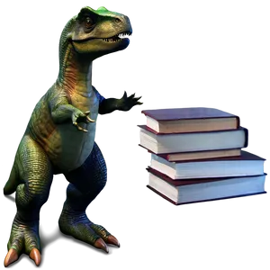 Dino With Book Png Gsl82 PNG Image