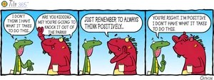 Dinosaur Comic Self Doubtand Positivity PNG Image