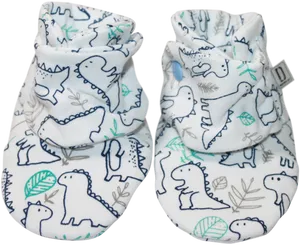 Dinosaur Print Baby Booties PNG Image