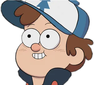 Dipper Pines Smiling Gravity Falls PNG Image