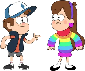 Dipperand Mabel Pines Gravity Falls PNG Image