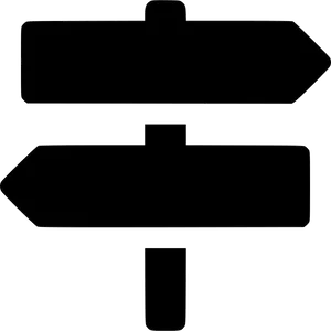 Directional Sign Icon Black PNG Image