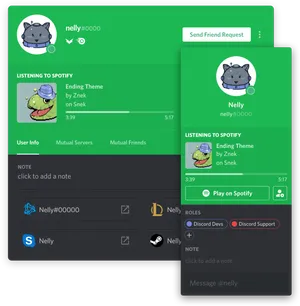 Discord User Profileand Spotify Integration PNG Image