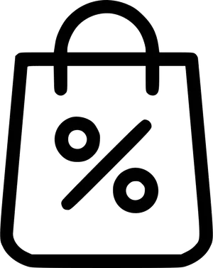 Discount Shopping Bag Icon PNG Image