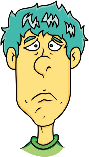 Disheartened Cartoon Character PNG Image