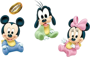 Disney Baby Characters Mickey Goofy Minnie PNG Image