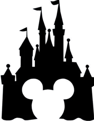 Disney Castle Mickey Silhouette PNG Image