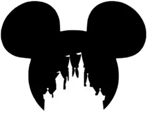 Disney Castle Mickey Silhouette PNG Image