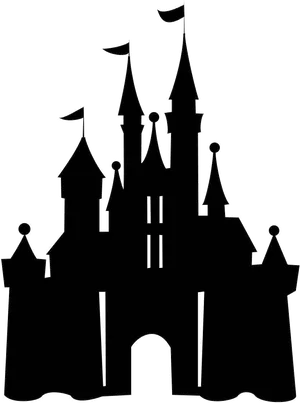 Disney Castle Silhouette Graphic PNG Image