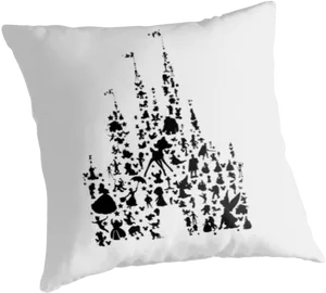 Disney Castle Silhouette Pillow PNG Image