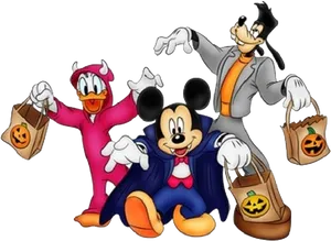 Disney Halloween Trio Celebration PNG Image