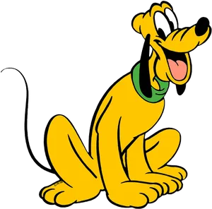 Disney Pluto Sitting Happily PNG Image