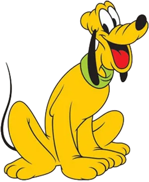 Disney Pluto Sitting Happy PNG Image