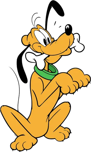 Disney Pluto Sitting Pose PNG Image