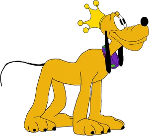 Disney Pluto Wearing Crown PNG Image