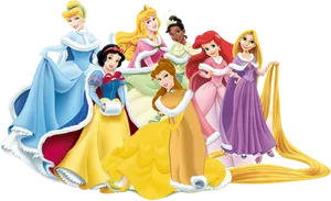 Disney Princesses Gathering PNG Image