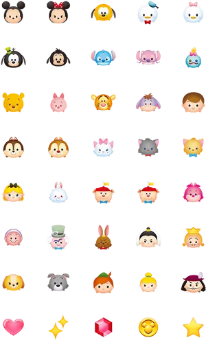 Disney Tsum Tsum Character Collection PNG Image