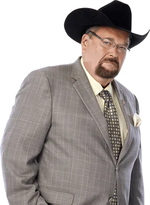 Distinguished Gentlemanin Cowboy Hat PNG Image