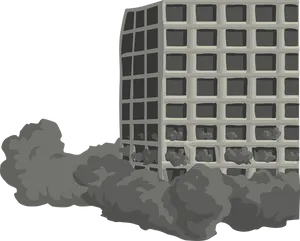 Distorted Building Illustration PNG Image