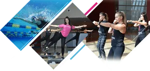 Diverse Aerobic Activities Collage PNG Image