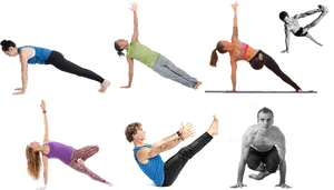 Diverse_ Aerobic_ Exercise_ Poses PNG