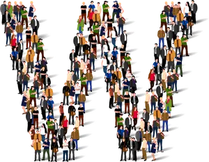 Diverse Crowd Gathering Illustration PNG Image