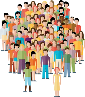 Diverse Crowd Illustration PNG Image