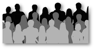 Diverse Crowd Silhouette PNG Image