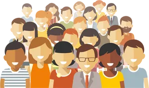 Diverse Group Of Cartoon People PNG Image