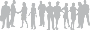 Diverse_ Group_ Silhouettes PNG Image